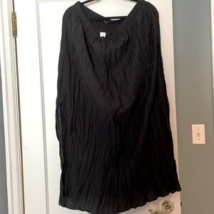 NWT J.Crew Crinkled Side-Split Midi Skirt in Black